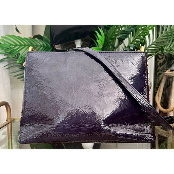 ✺✺ AUTHENTIC TORY BURCH BLUE CRINKLE LEATHER PRICELLA HANDBAG  ✺✺ - Picture 3 of 10